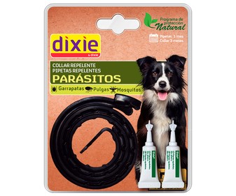 Collar + 2 pipetas repelentes para perros DIXIE Collar + 2 pipetas repelentes para perros DIXIE