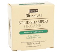 Champú antigrasa en pastilla con ortiga y cítricos BIONATURE HERBAL 100 gr