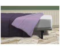 Relleno nódico de fibra reciclada bicolor revesible para cama de 135cm, 300g/m², SAVEL, color morado/lila.