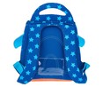 Mochila preescolar diseño de super héroe, color azul y naranja, PRODUCTO ALCAMPO, 24x25x13cm.