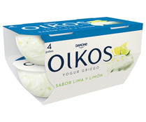 Yogur griego con sabor a lima-limón OIKOS de Danone 4 x 110 g.