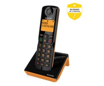Teléfono inalámbrico ALCATEL S820 negro, identificación llamadas, agenda, manos libres, pantalla iluminada, bloqueo llamadas.