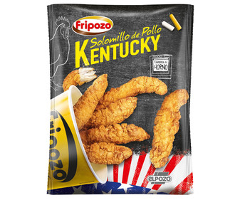 Solomillos de pollo marinados (estilo Kentucky), rebozados y prefritos FRIPOZO 250 g. Solomillos de pollo marinados (estilo Kentucky), rebozados y prefritos FRIPOZO 250 g.
