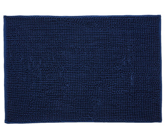 Alfombra de chenilla 100% algodón color azul marino, 900g/m², 50x70cm. ACTUEL.