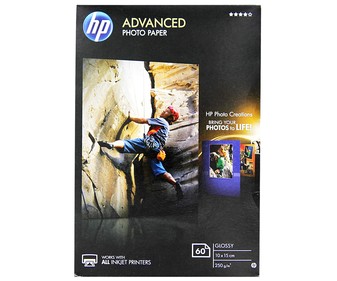 Papel fotográfico HP Glossy, 10x15cm, sin bordes, 250gr, 60 hojas. Papel fotográfico HP Glossy, 10x15cm, sin bordes, 250gr, 60 hojas.
