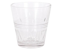 Pack de 10 vasos de vidrio transparente con diseño en relieve, 0,25 litros, Touluse SWEET AHOME.