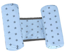 Cojín antivuecos de estrella, azul y gris, MORA.