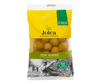 Aceitunas verdes manzanilla fina con hueso JOLCA pack de 3 bolsas de 65 g.. Aceitunas verdes manzanilla fina con hueso JOLCA pack de 3 bolsas de 65 g..
