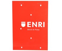 Bloc de notas de tamaño A6, con 80 hojas de 60 g y tapa blanda de color rojo ENRI.