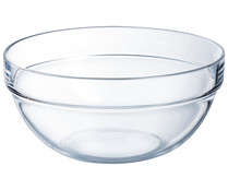 Ensaladera de vidrio transparente de 20cm. de diámetro, ACTUEL.