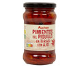Pimientos del Piquillo al ajillo en tiras PRODUCTO ALCAMPO frasco de 220 g.