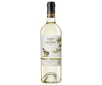 Vino blanco con denominación de origen La Mancha RIBERA DE LOS MOLINOS botella de 75 cl.