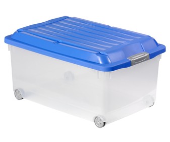 Caja multiúsos con ruedas y tapa, 70 litros de capacidad, 60x40x39 centímetros, Clickfit de CURVER. Caja multiúsos con ruedas y tapa, 70 litros de capacidad, 60x40x39 centímetros, Clickfit de CURVER.
