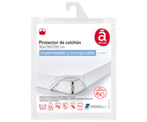 Protector de colchón impermeable 100% algodón con tratamiento antiácaros, 90 centímetros ACTUEL.