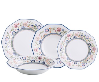 Vajilla completa Bengal de 18 piezas, 6 servicios, fabricada en loza inglesa decorada CHURCHILL. Vajilla completa Bengal de 18 piezas, 6 servicios, fabricada en loza inglesa decorada CHURCHILL.