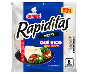 Tortitas de harina, bases de creps roll's de BIMBO Rapiditas 6 uds x 240 g. Tortitas de harina, bases de creps roll's de BIMBO Rapiditas 6 uds x 240 g.