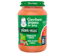 Tarrito de garbanzos y arroz, a partir de 8 meses GERBER Organic 190 g.
