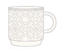 Taza mug de loza decorado en relieve, 27 cl, ACTUEL.