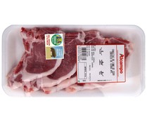 Chuletas de lomo de cebo ibérico de cerdo ALCAMPO PRODUCCIÓN CONTROLADA, especiales plancha, barbacoa o freir