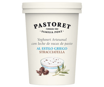 Yogur estilo griego con stracciatella PASTORET 500 ml. Yogur estilo griego con stracciatella PASTORET 500 ml.