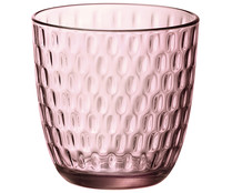 Pack de 6 vasos de vidrio color rosa, 0,29 litros, Line Acqua BORMIOLI.
