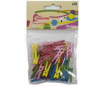 Mini pinzas de madera surtidas en colores, uso en manualidades Mini pinzas de madera surtidas en colores, uso en manualidades