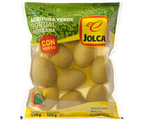Aceitunas verdes gordal sevillana selecta con hueso JOLCA bolsa de 100 g.