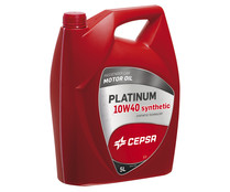 Aceite sintético para vehículos con motor gasolina y diésel CEPSA PLATINUM 5 litros.