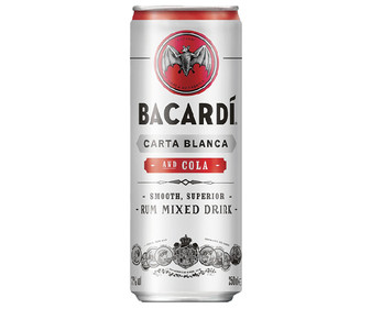 Combinado de Bacardí carta blanca con cola BACARDÍ Lara de 250 ml. Combinado de Bacardí carta blanca con cola BACARDÍ Lara de 250 ml.