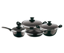 Batería de cocina de acero esmaltado de 4 piezas y 2 tapas Fit MAGEFESA.