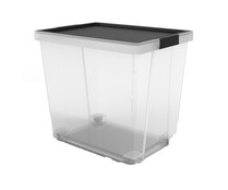 Caja de ordenación con tapa en color negro 60 litros de capacidad, TATAY.