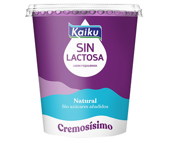Yogur cremoso natural, sin lactosa y sin azúcares añadidos KAIKU 350 g.