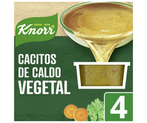 Cacitos de caldo vegetal, con ingredientes naturales, sin glutamato KNORR 4 uds. x 28 g.