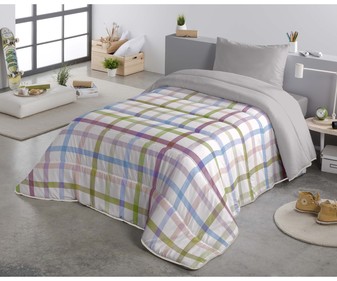 Edredón reversible para cama de 90 cm, estampado juvenil, 100% poliéster, NATURALS. Edredón reversible para cama de 90 cm, estampado juvenil, 100% poliéster, NATURALS.