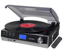 Tocadiscos SUNSTECH PXR23BK 3 velocidades, 33,45, 78 RPM, 10W potencia, BLUETOOTH, sintonizador de radio FM/AM.
