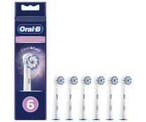 Pack de 6 recambios de cepillo dental eléctrico ORAL-B Sensitive Clean EB60-6.