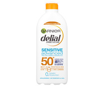 Leche solar protectora con factor de protección 50+ (muy alto) DELIAL Sensitive advanced 400 ml.