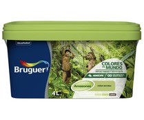 Pintura para paredes monocapa BRUGUER Colores del mundo Amazonas Matiz de Verde, 4L.