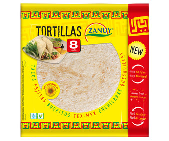 Tortillas de harina de trigo ZANUY 8 uds. Tortillas de harina de trigo ZANUY 8 uds.