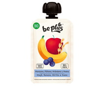 Bolsita de avena y frutas (manzana, plátano y arándanos) ecológica BE PLUS Bio 100 g.