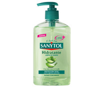 Jabón de manos líquido con aloe vera y té verde y acción hidratante SANYTOL 250 ml.