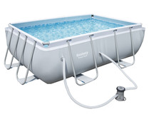 Piscina rectangular estructura metálica 2,82x1,96X0,84 m. con depuradora 1.249 litros/hora, Steel Pro Frame Pools BESTWAY.
