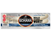 Salchichas blancas de cerdo tipo Bratwurst, cocidas y de sabor suave SCHARA Regionales 170 g.