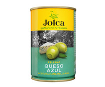 Aceitunas verdes manzanilla rellenas de queso azul JOLCA lata de 130 g.