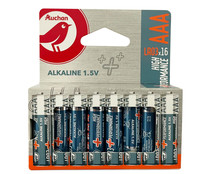Pack de 8+8 pilas alcalinas AAA, LR03, 1,5V, PRODUCTO ALCAMPO High Performance.