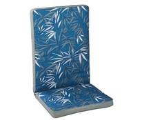 Cojín para silla de exterior estampado color azul, 107x48x5 cm. GARDENSTAR ALCAMPO.