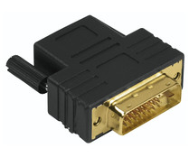 Adaptador QILIVE de HDMI hembra a DVI macho, terminales dorados.