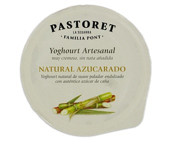 Yogur cremoso artesanal, natural azucarado EL PASTORET 125 g. Yogur cremoso artesanal, natural azucarado EL PASTORET 125 g.