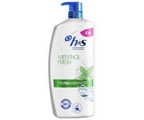 Champú anticaspa sin parabenos, fosfatos ni parafinas H&S Mentol fresh 900 ml.