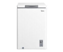 Arcón congelador MIDEA MDRC152LF01G, clasificación energética: F, H:85cm, A: 54,5cm, F: 49,5cm, capacidad total: 99L.